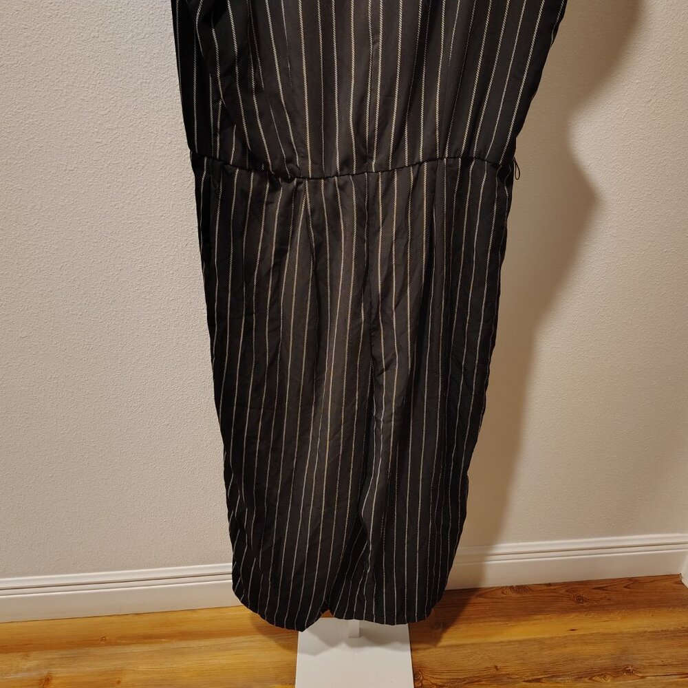 APT. 9 Tie Waist Jumpsuit Size XXL NWT Black and White Striped Sleeveless - Picture 10 of 11